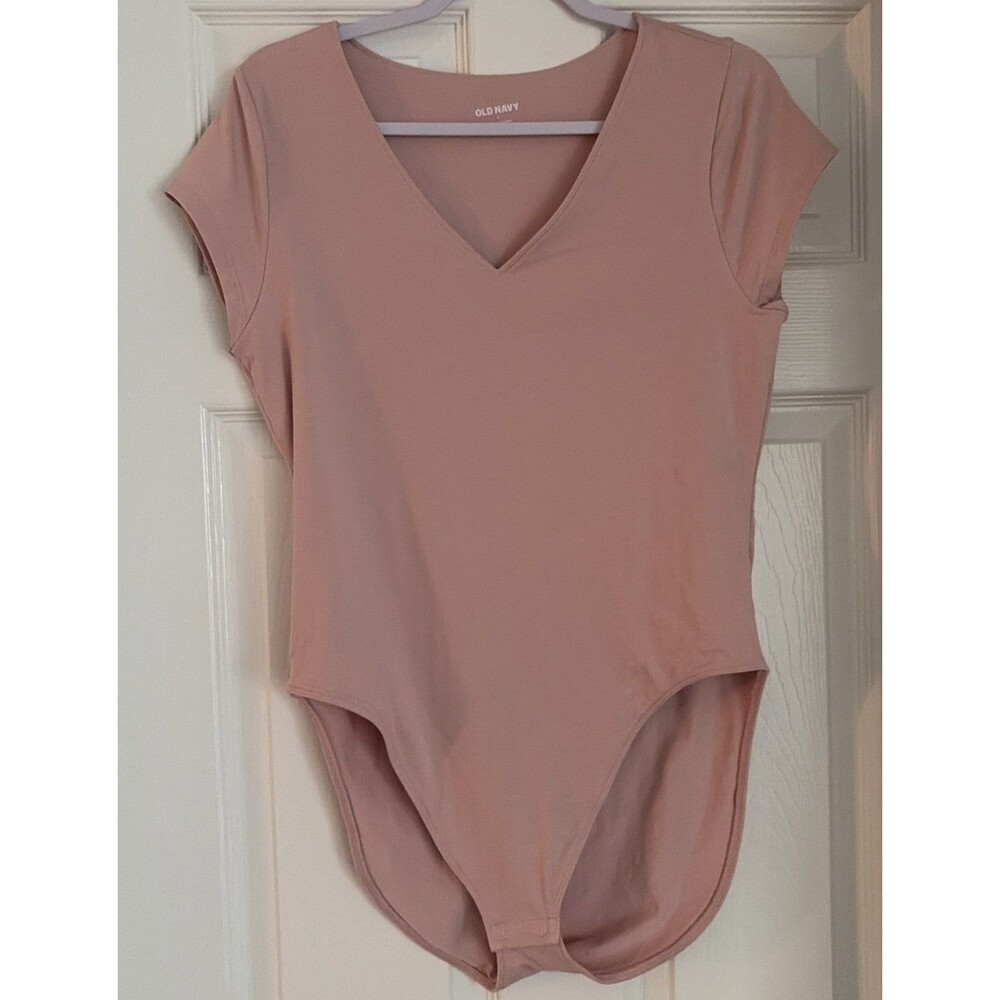 Women’s Blush Pink Old Navy Short Sleeve Bodysuit Size L NWOT